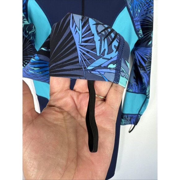 Sbart Women's XL Swim Rashguard One-Piece Shorty LS Blue EUC - Picture 4 of 11